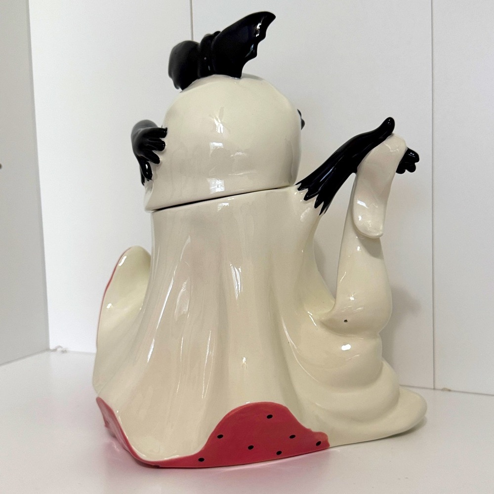 Blue Sky Glamorous Ghost Girl w/ Black Gloves and Bat Hat Large Canister Jar NWT - Picture 8 of 13